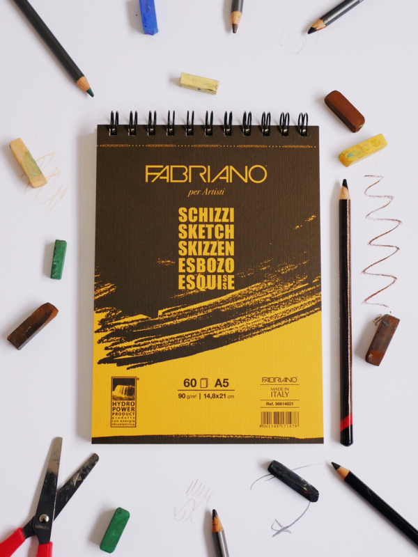 Schizzi A5 Σπιράλ Μπλοκ για σκίτσο- 90gr Fabriano