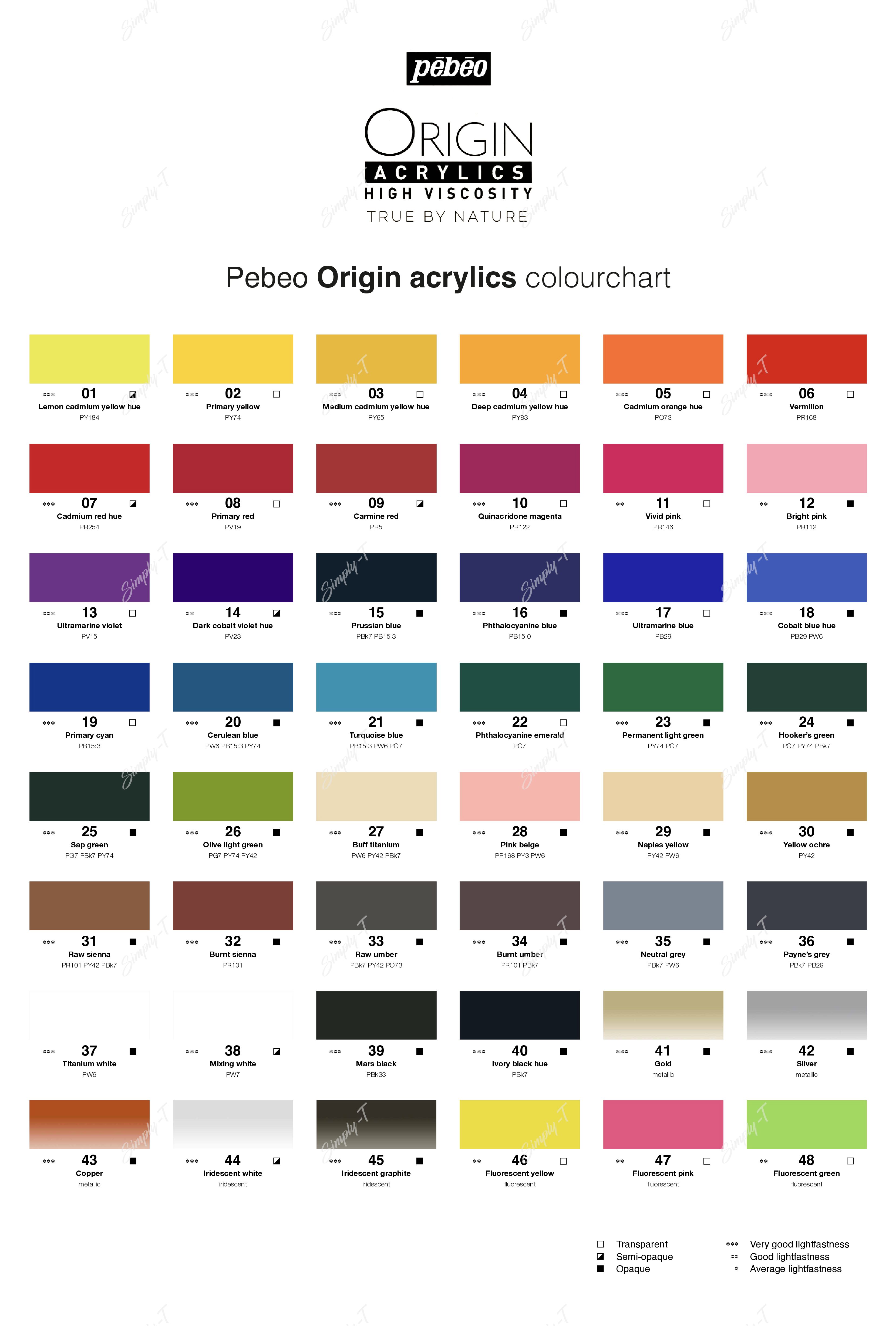 Pebeo Origin 120 ml, Οικολογικά ακρυλικά