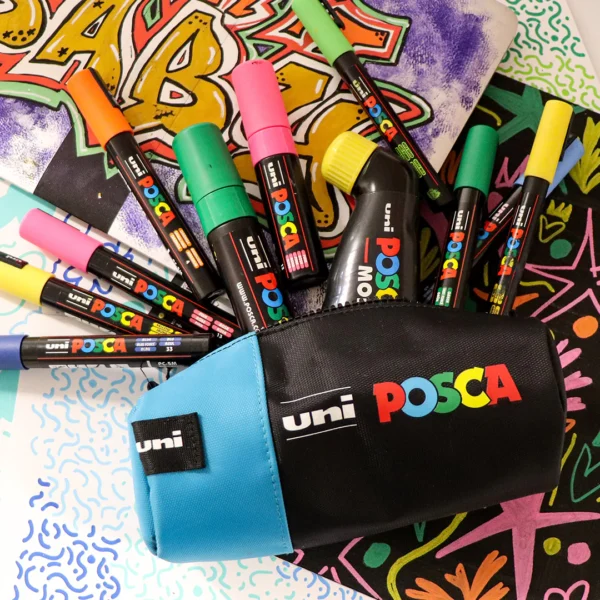 UN00047_Uni-POSCA-Pencil-Case-Blue_P2 Posca Κασετίνα υφασμάτινη