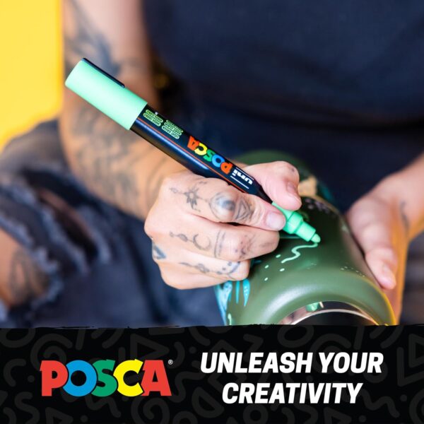 posca Posca Σετ 8 Μαρκαδόροι PC5M (4τεμ), PC3M (4τεμ) σε Πάνινο Πουγκί