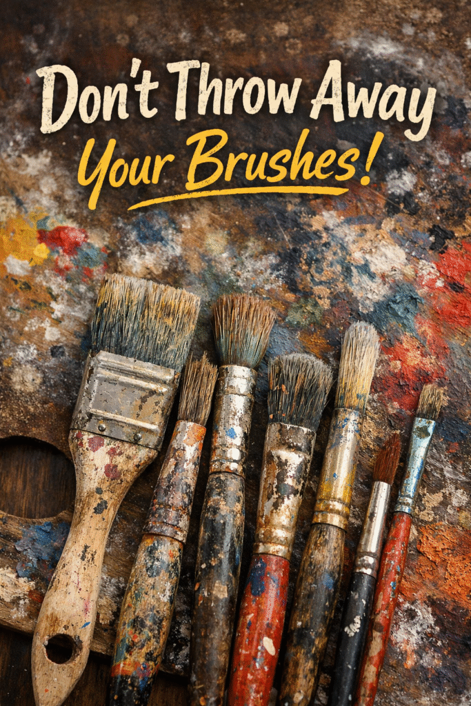 Καθαρισμός πινέλων ζωγραφικής και προστασία.