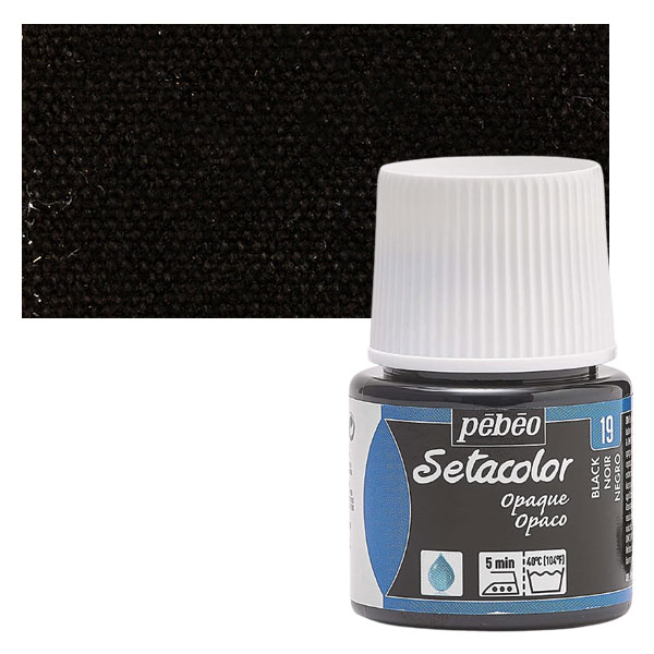 Χρώμα για Ύφασμα Black 45ml – Pebeo Setacolor Opaque