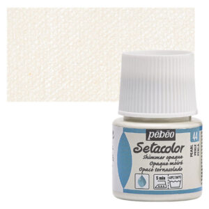 Pebeo Setacolor Opaque Pearl 45ml. Επαγγελματικό περλέ λευκό χρώμα υφάσματος με υψηλή καλυπτικότητα και διακριτική λάμψη.