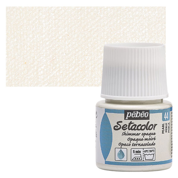 44 Pebeo Setacolor Opaque Pearl 45ml. Pebeo Setacolor Opaque Pearl 45ml. Επαγγελματικό περλέ λευκό χρώμα υφάσματος με υψηλή καλυπτικότητα και διακριτική λάμψη.