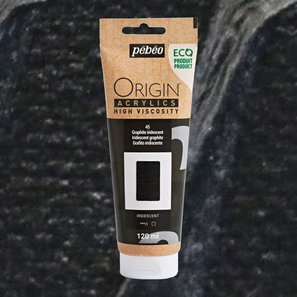 pebeo-acryl-oriIridescent Graphitegin-120ml-45-graphite-iridesc- Iridescent Graphite pebeo origin ακρυλικό χρώμα