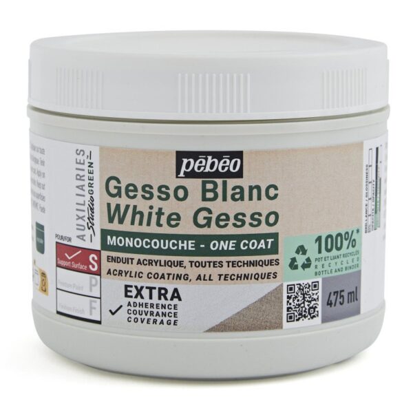 610044e35e501979ac934755d133c562_4 Pebeo White Gesso Green Studio One Coat 475 ml