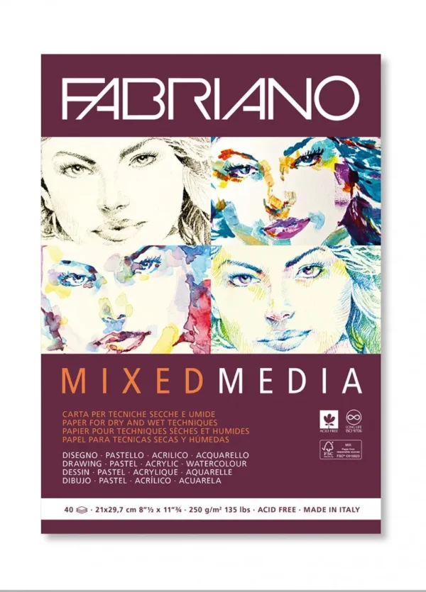 μπλοκ mixed media fabriano